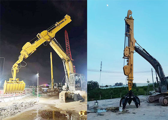 Excavateur 25m Téléscopic Dipper Arm Creuser une fosse de fondation avec un seau à coquille