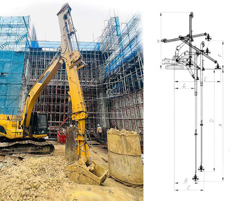 30m 35m Longue portée Clamshell bras télescopique Excavateur à trois sections Bracelet
