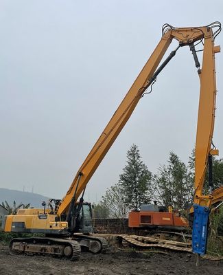 Démolition d'excavatrice de couleur personnalisée à bras long avec disjoncteur hydraulique