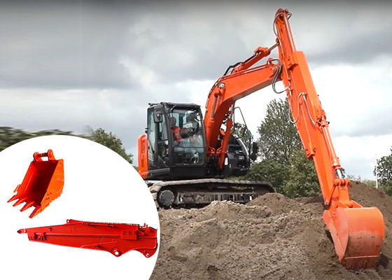Excavateur télescopique 12M à bras coulissant avec seau pour creuser une fosse de fondation