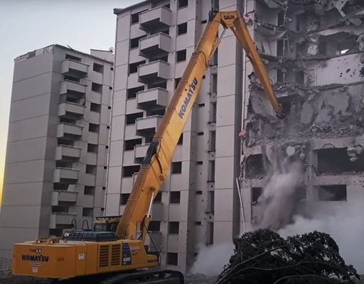 Trois sections de démolition du bras de l'excavatrice à portée réglable