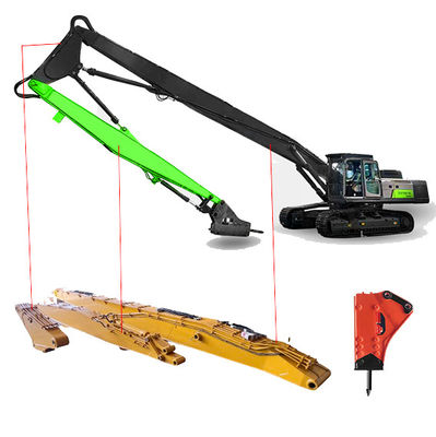 Arme hydraulique à longue portée personnalisée pour excavatrice de démolition à haute portée