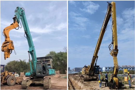 Excavateur à longue portée piles vibrantes bras de conduite pour la construction solutions de piles