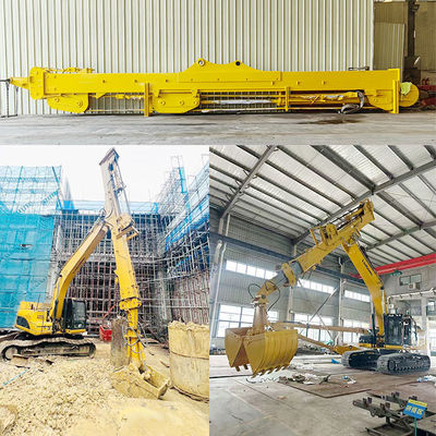 20M bras télescopique pour excavateur rouge jaune pour la fondation de la maison de creuser