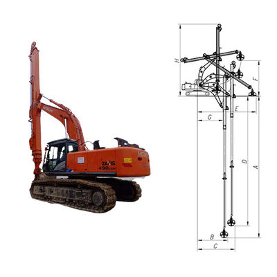 Excavateur à longue portée Téléscopique bras de dippe pour la fondation de la maison de creuser