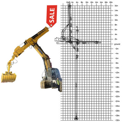 30m 32m Téléscopic Dipper Arm avec Clamshell Bucket Grippe