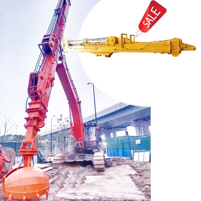 Excavateur télescopique avec seau à coquille avec dents pour saisir
