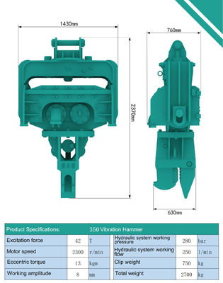 Conduiteur de pile pour excavateur Conduiteur de pile vibratoire pour Hitachi