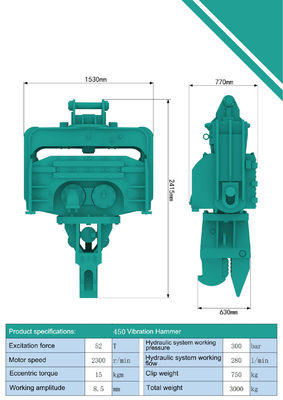 Excavateur Vibration Hammer Excavateur Vibration Pile Driver Pour Hitachi