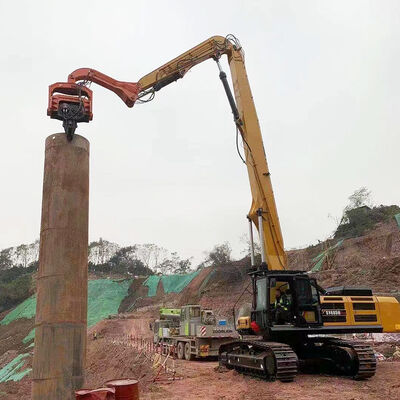 Bras de pieutage pour excavatrice 13,5-18 m pour excavatrice de 30-50 tonnes, attachement de battage de palplanches Q355B Q690D personnalisé