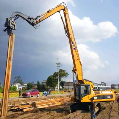 Bras de pieutage pour excavatrice 13,5-18 m pour excavatrice de 30-50 tonnes, attachement de battage de palplanches Q355B Q690D personnalisé