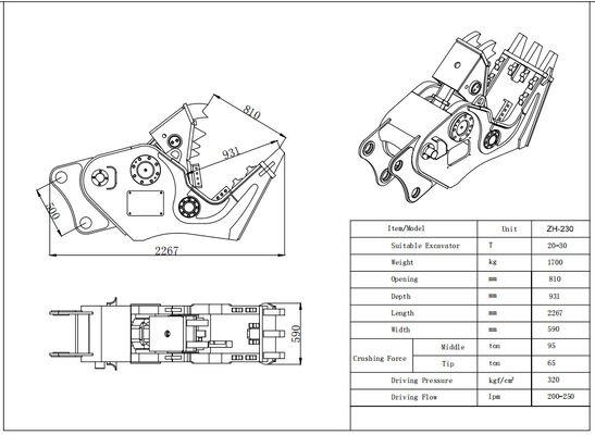 Brise-béton hydraulique pour excavatrice